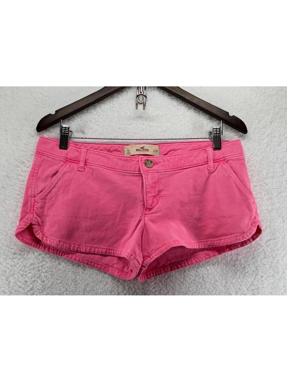 Hollister Low Rise Neon Pink Shorts Juniors Size 9 Y2K Preppy Shorty Shorts